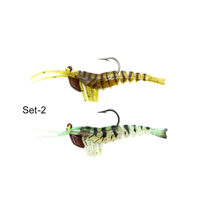 Captain Magic Shrimp 2li SET 3D Silikon Karides 50mm 3.7gr Suni Yem