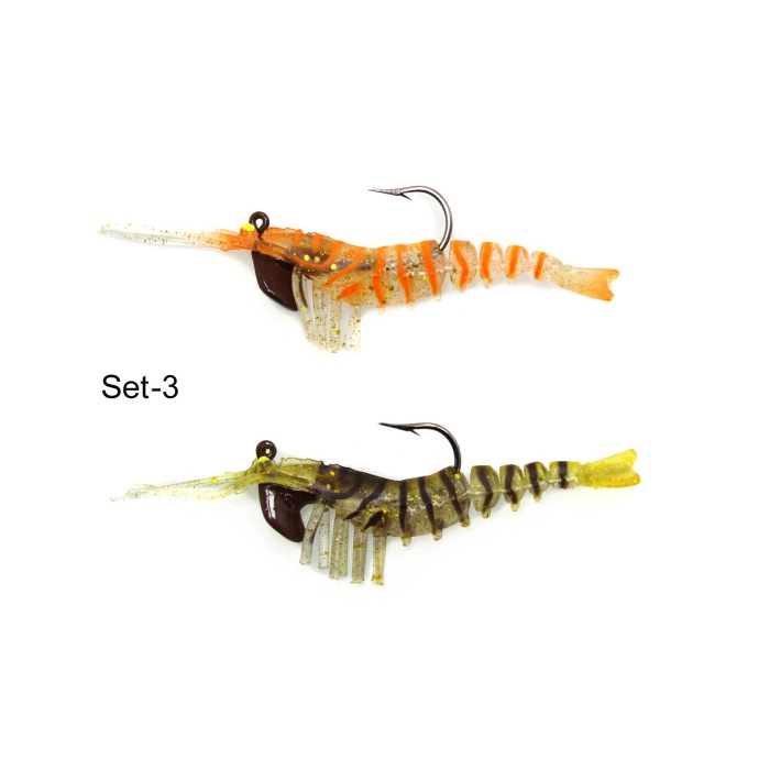 Captain Magic Shrimp 2li SET 3D Silikon Karides 50mm 3.7gr Suni Yem