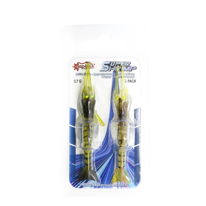 Captain Magic Shrimp 2li SET 3D Silikon Karides 50mm 3.7gr Suni Yem