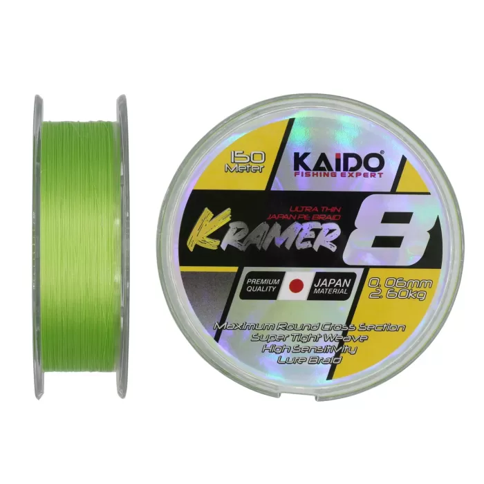Kaido Kramer Japan 8X Braid 150 Mt Lime Green