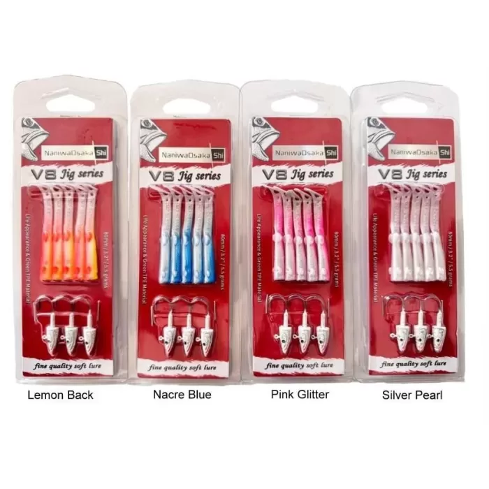 Naniwa Osaka Shi V8 Jig Series 10 cm 10 gr Silikon Yem