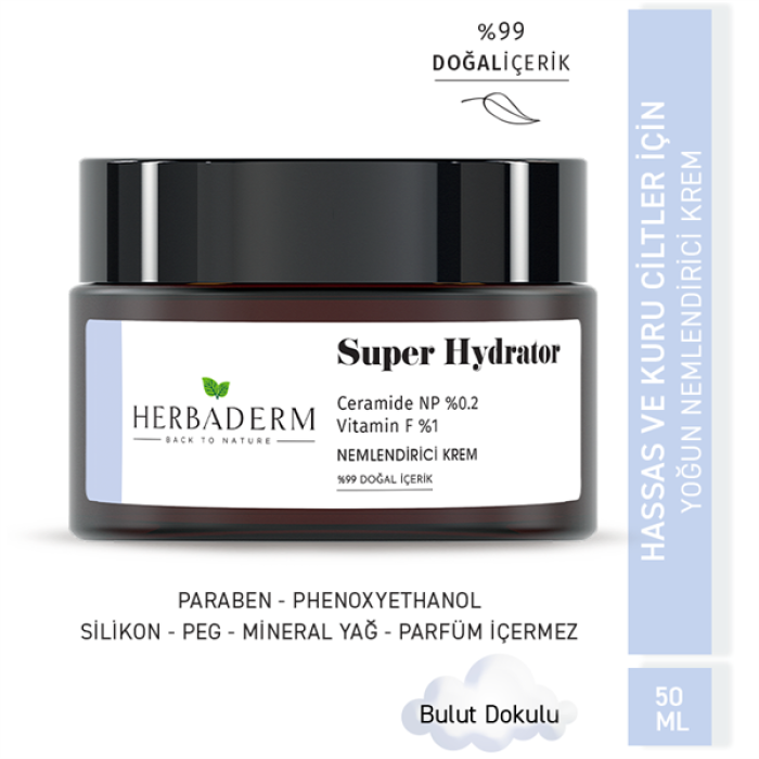 Herbaderm Super Hydrator Nemlendirici Krem 50 Ml.