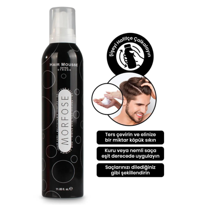 Morfose Köpük 350Ml. Extra Strong Siyah