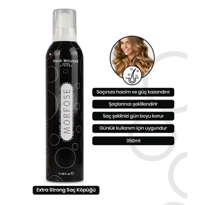 Morfose Köpük 350Ml. Extra Strong Siyah