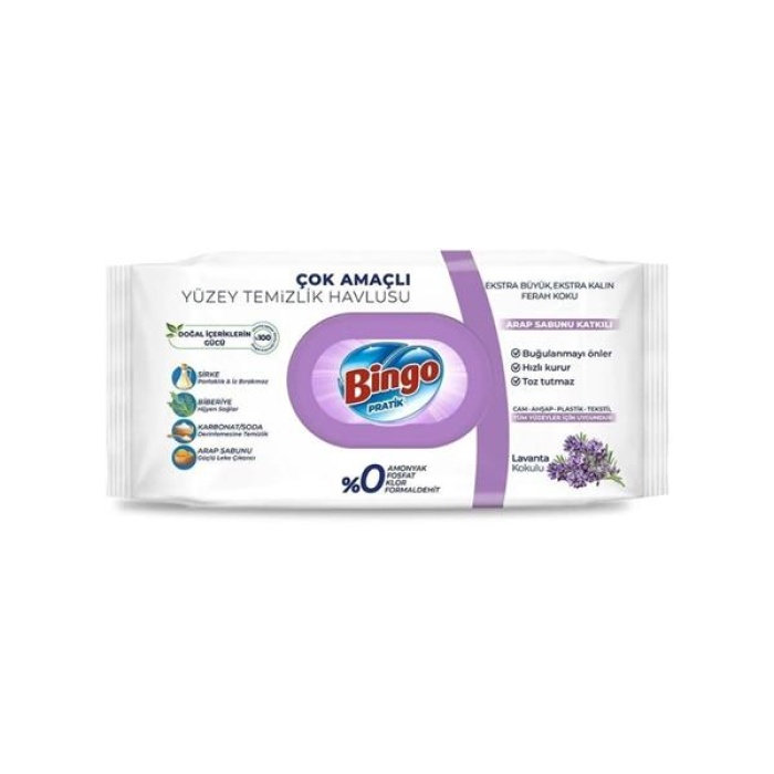 Bingo Yüzey Temizleme Mendili Lavanta Kokulu