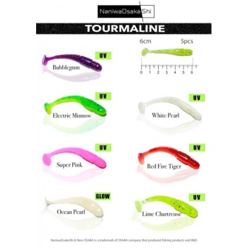 Naniwa Osaka Shi Tourmaline 6cm 5Pcs Silikon Yem