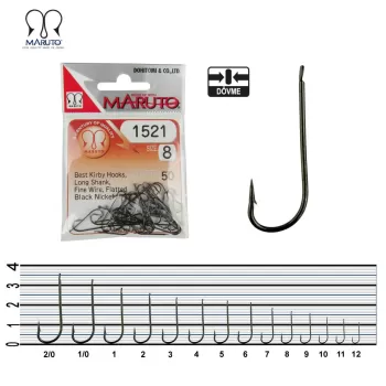 Maruto 1521 Lüfer Levrek Olta İğnesi (Siyah Nikel)