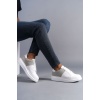 SLW151 Boost Bağcıklı Cilt Süet Erkek Günlük Sneaker Ayakkabı BT - Beyaz/Gri