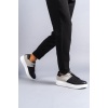 SLW151 Boost Bağcıklı Cilt Süet Erkek Günlük Sneaker Ayakkabı BT - Siyah/Gri