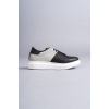 SLW151 Boost Bağcıklı Cilt Süet Erkek Günlük Sneaker Ayakkabı BT - Siyah/Gri