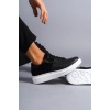 SLW155 Warrior Bağcıklı ve Fermuarlı Cilt Süet Erkek Günlük Sneaker Ayakkabı BT - Siyah