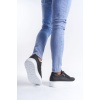 SLW155 Warrior Bağcıklı ve Fermuarlı Cilt Erkek Günlük Sneaker Ayakkabı BT - Siyah