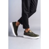 SLW161 Hippo Bağcıksız Cilt Erkek Günlük Sneaker Ayakkabı BT - Haki