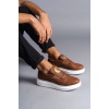 SLW161 Hippo Bağcıksız Cilt Erkek Günlük Sneaker Ayakkabı BT - Taba