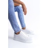 SLW165 Elite Bağcıklı Cilt Erkek Günlük Sneaker Ayakkabı BT - Beyaz