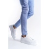 SLW165 Elite Bağcıklı Cilt Erkek Günlük Sneaker Ayakkabı BT - Beyaz