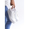 SLW165 Elite Bağcıklı Cilt Erkek Günlük Sneaker Ayakkabı BT - Beyaz