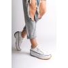 PARIS Bağcıklı Ortopedik Taban Kadın Sneaker Spor Ayakkabı  BT - Beyaz
