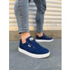 JY0118 REX Bağcıklı Keten Kumaş Erkek Günlük Sneaker Ayakkabı KBT - Lacivert