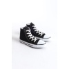 JY0423 AXE Bağcıklı Keten Kumaş Erkek Günlük Sneaker Ayakkabı KBT - Siyah