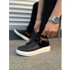 JY155 Warrior Bağcıklı ve Fermuarlı Cilt Süet Erkek Günlük Sneaker Ayakkabı CSBT - Siyah