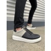 JY151 Boost Bağcıklı Cilt Süet Erkek Günlük Sneaker Ayakkabı CSBT - Siyah/Gri