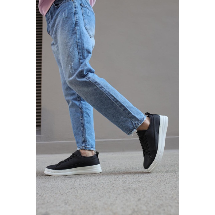 Knack Sneakers Ayakkabı 010 Siyah (Beyaz Taban)