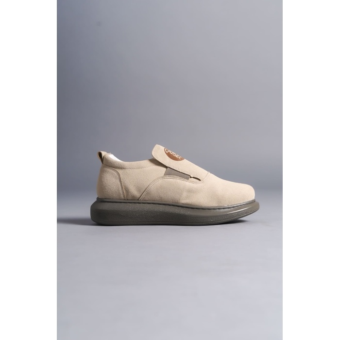 SLW161 Hippo Bağcıksız Süet Erkek Günlük Sneaker Ayakkabı GT - Bej