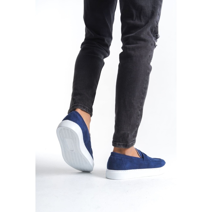 SLW180 Estilo X Bağcıksız Süet Erkek Günlük Spor Klasik Ayakkabı BT - Lacivert