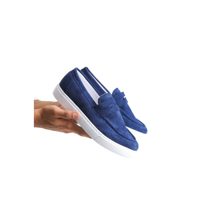 SLW180 Estilo X Bağcıksız Süet Erkek Günlük Spor Klasik Ayakkabı BT - Lacivert