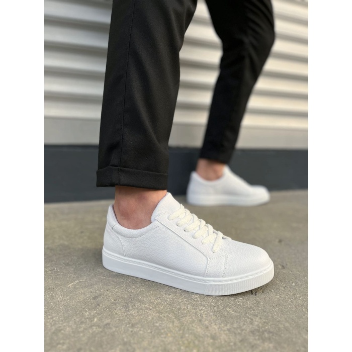 JY165 Elite Bağcıklı Cilt Erkek Günlük Sneaker Ayakkabı CBT - Beyaz