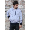 Üç İplik Kapşonlu Martı Desenli Erkek Günlük Sweatshirt