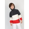 Full Polar Kumaş Yarım Fermuarlı Garnili Erkek Çocuk Günlük Sweatshirt