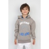 Üç İplik Şardonlu Baskılı Kapşonlu Erkek Çocuk Günlük Sweatshirt