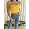 İp Askılı Kısa Crop - Sarı