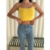 İp Askılı Kısa Crop - Sarı