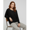 Siyah Basic Uzun Kollu Viskon Kadın Bluz
