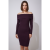 Kadın Mor Dizüstü Madonna Yaka Elbise