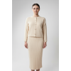 Kadın Hırka Elbise İkili Takım - Krem