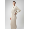 Kadın Hırka Elbise İkili Takım - Krem