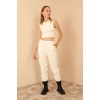 Kadın  Ekru  Pantolon Dört Mevsim