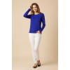 Kadın Viskon Bisiklet Yaka Koyu Mavi Bluz
