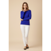 Kadın Viskon Bisiklet Yaka Koyu Mavi Bluz