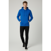 Erkek Üç İplik Kalın Mavi Kapüşonlu Sweatshirt