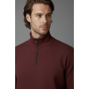 Unisex Kışlık Bordo Yarım Fermuarlı Dik Yaka 2 İplik Basic Sweatshirt