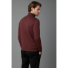 Unisex Kışlık Bordo Yarım Fermuarlı Dik Yaka 2 İplik Basic Sweatshirt