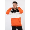 Üç Şardonlu Kapşonlu Parçalı Kanguru Cepli Erkek Günlük Sweatshirt