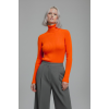Kadın Turuncu Tam Boğazlı Fitilli Triko Kazak - Yumuşak Dokulu Esnek Örme Bluz
