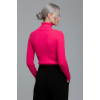 Kadın Fuşya Pembe Boğazlı Slim Fit Kışlık Triko Kazak - Yumuşak Dokulu Esnek Bluz