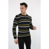 Çizgi Desenli Kalın Kışlık Erkek Günlük Triko Kazak